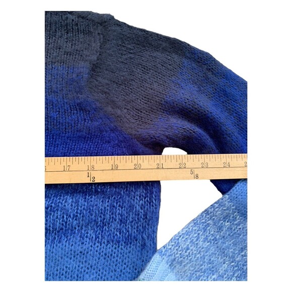 American Eagle Women's Sweater Mock Neck Ribbed Knit Blue Ombre Crop Size Med - Picture 16 of 16